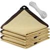 AYLFBFU Marrone Chiaro Telo Ombreggiante 6x6m, Protezione UV Al 90% Hdpe Traspirante - Teli Ombreggianti da Esterno - Tenda Sole per Giardino, Patio, Pergola, Cortile