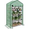 Outsunny Serra da giardino balcone mensola serra 4 livelli 90 x 49 x 160 cm in acciaio zincato telone rimovibile PE ad alta densità verde