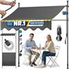 KESSER® Tenda da sole con manovella e catena luminosa a LED, tenda da sole senza fori, resistente ai raggi UV, regolabile in altezza e impermeabile, protezione solare per balcone, terrazza e giardino