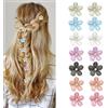ELNX Set 14 fermagli per capelli a forma di fiore, mini clip con strass 2 cm, multicolore, per ragazze e donne, per matrimonio e uso quotidiano