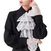 RUNRAYAY Set colletto e polsini jabot in pizzo coloniale bianco unisex, costume da vampiro elisabettiano per Halloween e cosplay