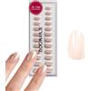DOONAILS - Press On Nails 30er Set Love Paris forma arrotondata rotonda cromo rosso - Unghie da incollare Full Cover qualità soggiorno - Fake nails soft gel corto - Naturale & piacevole da indossare