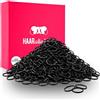 HAARallerliebst Elastici per capelli piccoli - 250 mini elastici per capelli (nero 1 cm) - elastici sottili per capelli e barba - piccoli elastici per capelli con scatola