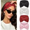Kavya Fascia Capelli Donna Cerchietto Capelli Donna 4 Pezzi - 7'' Extra Large Elastico Boho, Turbante Fasce per Capelli Bandana Headband per Yoga, Skincare e Lavoro Quotidiano (rosa)
