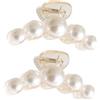 TOPPERFUN 2pezzi Fermaglio per Capelli Perle Forcina per Capelli da Donna Grazioso Fermaglio Creativo per Acconciature Resistente e Durevole