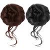 Aohyue Chignon Finto per Capelli, Ondulato Coda Capelli Extension Sintetica, Chignon Facile, Capelli Finti per Capelli Spessi, Updo per Donne, Marrone Scuro e Nero