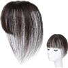 Generico Frangia Frontale Clip-in, Topper Capelli Veri Invisibili per Donne, Estensioni Copertura Topper Traspiranti Naturali Regolabili per Styling Quotidiano Diradamento e Cosplay per Perdita di Capelli