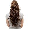 WIG ME UP - N310-10 Voluminoso, ondulati Toupet Coda di cavallo Ricci Molto Lungo circa 60 cm Castano