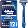 Gillette Sensor3 Comfort - Rasoi usa e getta da uomo, 12 rasoi