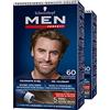 Schwarzkopf 2x Schwarzkopf Men Perfect Tinta Gel Colorante Facile & Veloce per Capelli Bianchi Colore 60 Castano Naturale Colorazione per Uomo Resistente fino a 28 Lavaggi - 2 Confezioni