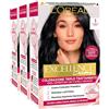 L'Oreal Paris L'Oréal Paris Tinta Permanente Excellence Creme 1 Nero Colorazione Triplo Trattamento Copre 100% dei Capelli Bianchi Lunga Durata con Acido Ialuronico - 3 Tinte