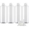 ZEOABSY 4 Pezzi 500 ml Trasparente Bottiglie di plastica PET con Tappo Flip Top Bianco, Spalla Piatta Contenitori per Cosmetico, Bottiglie da Viaggio per Lozioni, Liquido, Olio