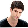 NIDONE Parrucca da uomo capelli corti, parrucca di ricambio di capelli da uomo, parrucca da uomo regolabile parrucca realistiche parrucca di parrucca corta naturale parrucca maschio - marrone scuro