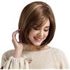 Huairdum Parrucca manichino, parrucca donna corta marrone portatile durevole dritto sintetico cosplay parrucca bingle per parrucchiere cosmetologo barbiere speciale