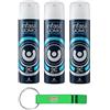Beni Culinari 3x Infasil Deodorante Spray Uomo Derma 48h Fresh con Molecola 2C,Freschezza Intensa, Deo 150ml + Portachiavi Beni Culinari in Omaggio