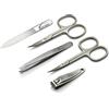 Mont Bleu set manicure da 5 pezzi con limetta per unghie in vetro, con astuccio vegan-friendly in ecopelle | Forbici made in Italy - Lima per unghie in cristallo boemo - Astuccio made in Germany