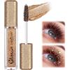 BNOYONERAS Mascara Waterproof Scintillante Glitter Diamante Colorato Madreperla - Lunga Lasting Not Blooming per Natale Compleanno, Oro