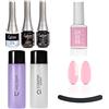 Esthetica ESTROSA KIT COMPLETO SEMIPERMANENTE UNGHIE SMALTO - BASE PRIMER + BASE DEFENCE COAT + LUCIDANTE GLOSS + CLEANSER REMOVER 125ml + OMAGGIO Gel Polish n 209 Bern 10Ml