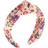 VOCOSTE Fascia annodata a motivo floreale, per donna ragazza, rosa, 5.20x2.36
