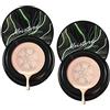 MQDL Waterproof Flawless Air Cushion Foundation, Mushroom Head Air Cushion CC Cream Foundation Cover Concealer, Even Skin Tone Makeup Base (Natural 2pcs)
