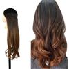Ser Mulher Brianna Extension con Filo Invisibile - Ser Mulher - capelli ondulati, lunghi- 1 Tessitura con 4 Clip e filo invisibile da 50cm e 65cm (Castano Degradee, 50 cm)