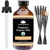 Joyal Beauty Castor Oil (4 OZ) USDA Organic 100% Pure Cold-Pressed Hexane-free Premium Quality Large Size for Hair Growth, Eyelashes, Eyebrows, Beard and Skin by Joyal Beauty. Bonus FREE Mascara Kit Included