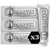 Marvis Smokers Whitening Mint Dentifricio, 3 × 85 ml, Dentifricio sbiancante favorisce uno sbiancamento naturale dei denti, dentifricio rimuove la placca e dona freschezza duratura