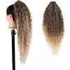 Ser Mulher Extension Coda Di Cavallo ELENA con Pinza Capelli Ricci 70 cm. Aspetto Naturale (T2-27-613 Blonde Degradee)