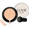 YAUWIHE Fondotinta Luvie Glow, CC Cream con cuscino d'aria a forma di fungo, Fondotinta BB Cream per trucco viso, correttore idratante Illumina a lunga durata, tono uniforme della pelle (Warm)