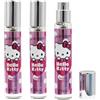 Take Care | Eau de toilette Hello Kitty | Fragranza fresca e femminile con note di ribes nero e vaniglia | Formato pratico per la borsa | +90% di ingredienti naturali | Vegan | Confezione da 3 x 21 ml