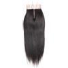 Larafona Capelli di capelli veri brasiliani, chiusura per capelli veri, colore nero naturale, lisci, 4 x 10 pollici / 25 cm