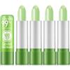 LICHENGTAI 4 Pezzi Balsamo Labbra Aloe Vera, Rossetto Cambiante di Colore, Verde Rossetto Cambia Colore Lunga Durata Idratante Rossetto Impermeabile Balsamo Labbra Aloe per Donna Ragazze