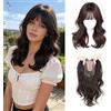 EREE HAIR Topper per capelli da donna con base in seta riccia da 45,7 cm, con capelli diradati, 9 x 11,9 cm, dall'aspetto naturale, con clip nella parte superiore, per uso quotidiano,frangia francese