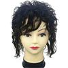 LXUE Clip in veri capelli umani capelli ricci naturali topper con frangia per donne con capelli diradanti, nero