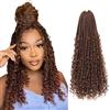 Saisifen 8 Pacchi Boho Dea Box Trecce Capelli All'uncinetto per Le Donne Nere, Pre-ciclo Bohemian Micro Trecce Con Capelli Ricci 30# Castano 10 Pollici(25cm)