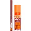 NYX Professional Makeup Duck Plump Plumping Lip Liner Matita Labbra 04 Fill Em' In + Duck Plump Gloss Lucidalabbra 08 Mauve Out My Way Rimpolpante Formula con Zenzero e Peperoncino 7ml - Set da 2