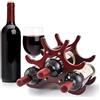 Gimars Portabottiglie Vino in Legno Naturale,Scaffale Cantinetta per Vini in Legno da Tavolo,Supporto per Bottiglie Vini da Incasso per Champagne Spumante,Vintage Marrone,6 Bottiglie