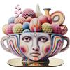LINEE Recanati - Fruit Pop Scultura Soprammobile Decorazione a Forma di Centrotavola Moderno in PMMA - Oggetto d'Arredo Pop Surrealista per Casa e Ufficio - 33×34×13 cm Circa - Made in Italy(Due)