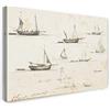 Printed Paintings Stampa su Tela (120x80cm): Claude Monet - Barche e pontile