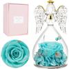 Miofula Festa della Mamma Idee Regalo,Rosa Stabilizzata Angelo Regalo Donna,Rosa Eterna Angeli Figurine,Rose Stabilizzate Regalo Compleanno Anniversario,Festa della Mamma Regali Mamma Nonna Fidanzata