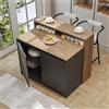 ROOMART Tavolo da cucina e bar Isola Cortado - Tavolo multifunzionale BHT: 120 x 100 x 80 cm - Salvaspazio e moderno per cucina e sala da pranzo (rovere antracite)