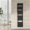 [neu.haus] Scalda Asciugamani da Parete Radiatore Scaldasalviette per Bagno Termoarredo ad Acqua Calda 180 x 40 cm Attacco Basso Centrale - Nero