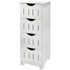 MUL-BOUTIQUE Mobile da bagno, armadio su piedistallo con 4 cassetti, moderno, per bagno, soggiorno, sala da pranzo, cucina, bianco, 30 x 30 x 82 cm