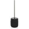 Inbagno Scopino Bagno per WC Nero, Manico Cromato, Include portascopino, in Ceramica, ciuffo con setole Nere, Linea Cup