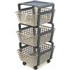 Ecoplast | Carrello con Ruote Portatutto Modula, Carrello Portaoggetti a Tre Piani, Portata Massima 9 kg, Tortora, 41,5x29x75, Made in Italy
