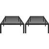 Yaheetech Set di 2 Rete Letto Singolo in Metallo per Materasso 90 × 190 cm