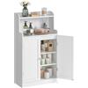 VASAGLE 100 cm di Altezza Mobile Bagno, Mobiletto Bagno con 2 Ante, 2 Ripiani Regolabili, Armadietto per Sala da Pranzo, Cucina, Soggiorno, Bianco Nuvola BBC770W01