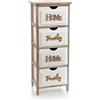 Gicos Mobile cassettiera in legno 4 cassetti decorata home family 36 * 28 * 88 cm shabby chic IBA-805691