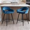 chairus Set di 2 Sgabelli da Bar in Velluto Sgabelli Cucina Girevoli, Blu