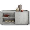 Mobili Fiver, Mobile Basso Romina (93,6x36x44 cm), 1 Anta, Grigio Cemento, 93.6 cmx36 cmx44.3 cm, Nobilitato/Ferro, Credenza Soggiorno Moderna, Made in Italy